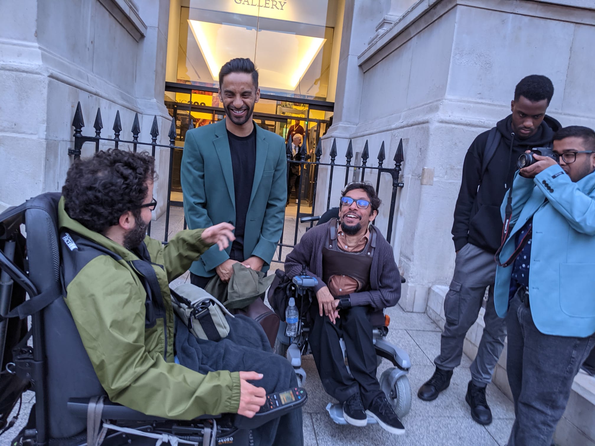 Davey Jose with friends outside the National Gallery after the Friday Lates event